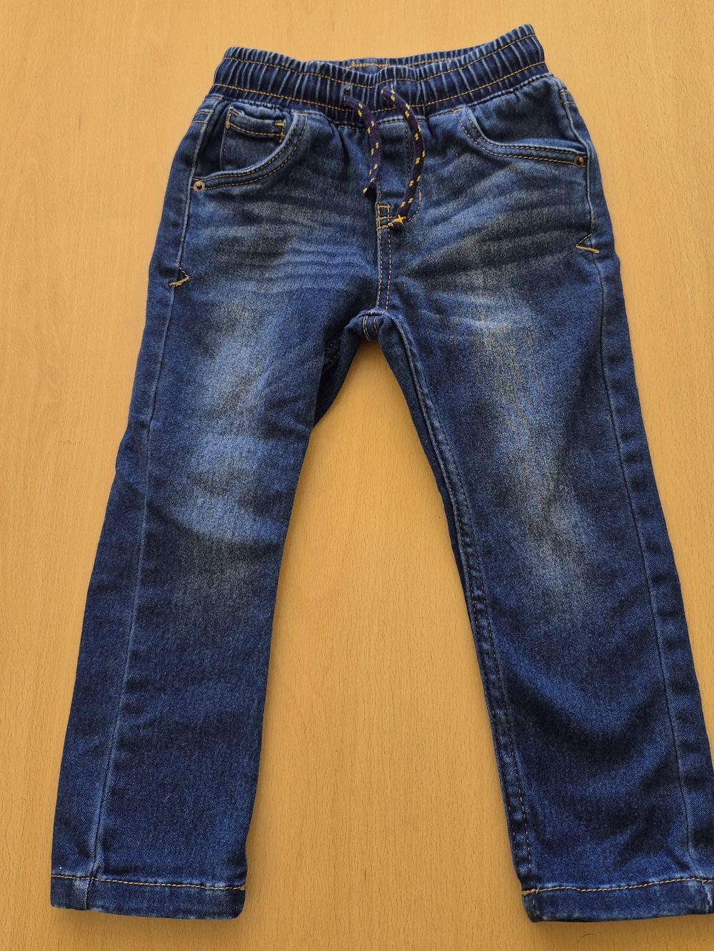 Cat & Jack Dark Blue Straight-Leg Jeans with Elastic Waist